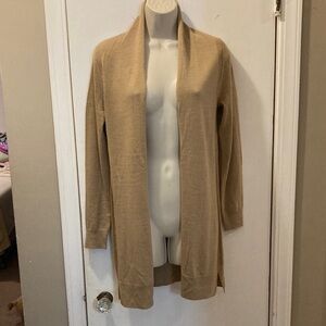 Saks Fifth Avenue XS Tan Merino Wool Cardigan Sweater 25-395-5